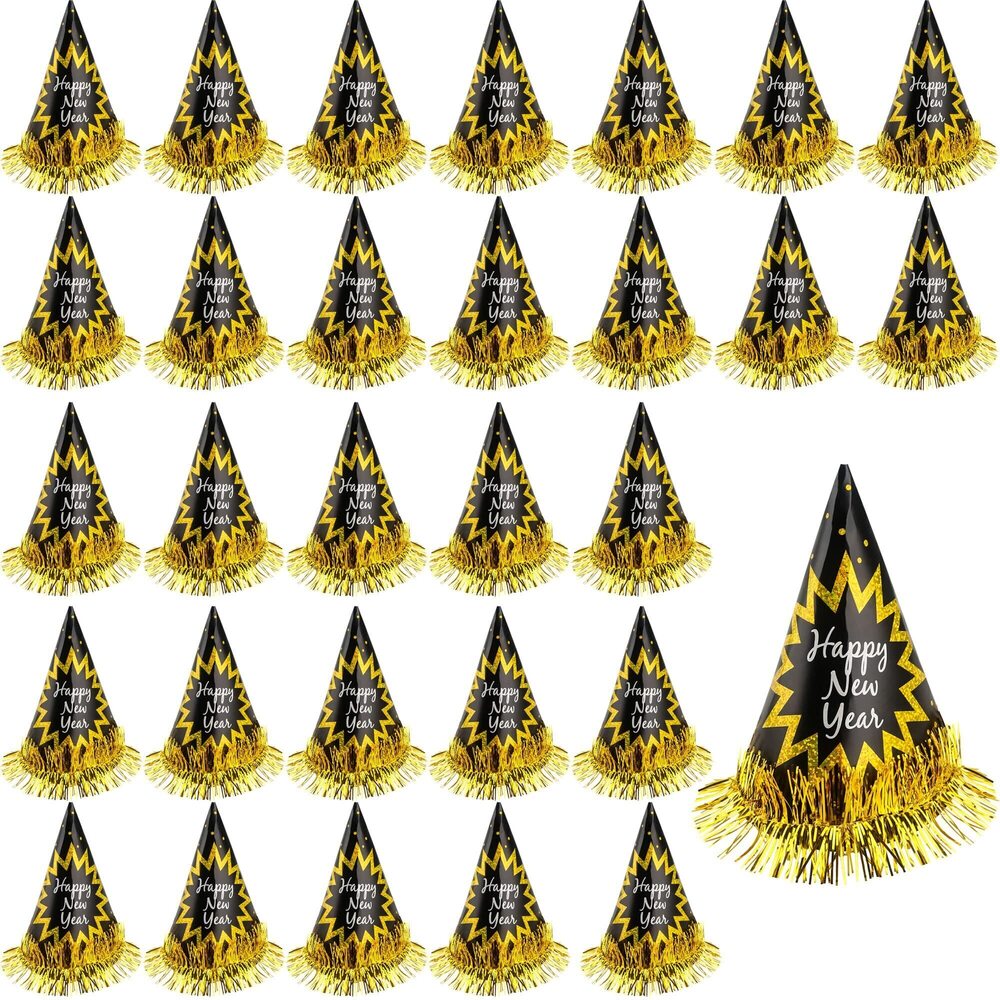 6211 30 Pack Happy New Year Party Hats New Years Eve Paper Cone Hats